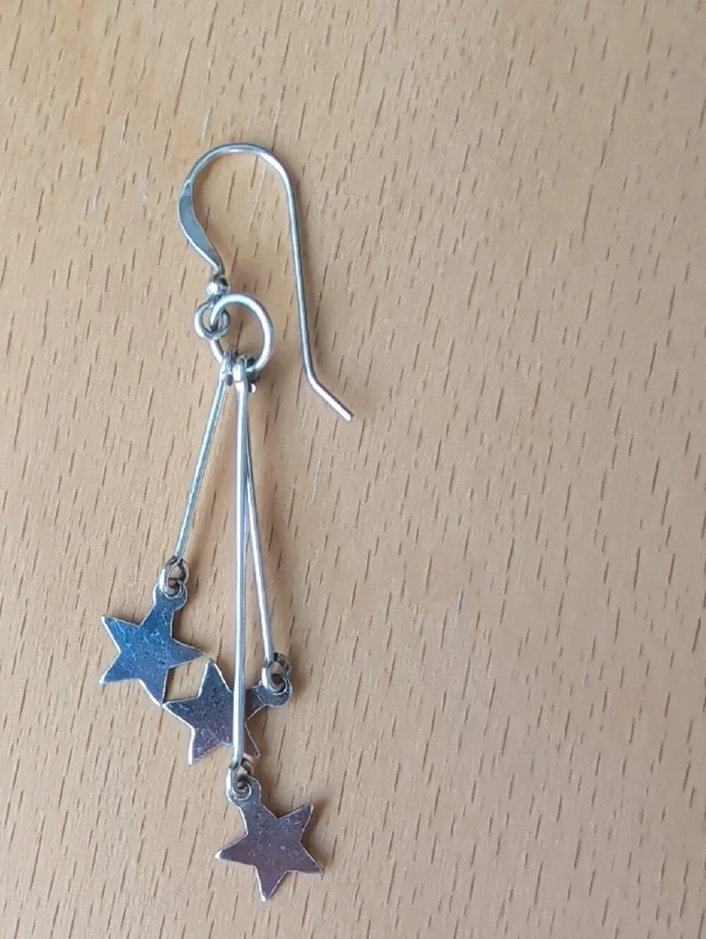 Sterling Silver Star Dangle Earrings - Silver